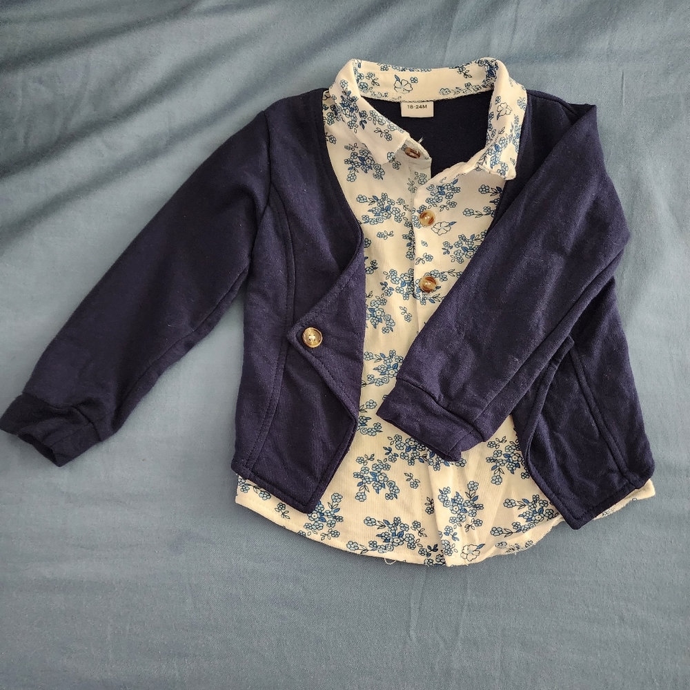 Navy Blue Toddler Boy 2pc suit